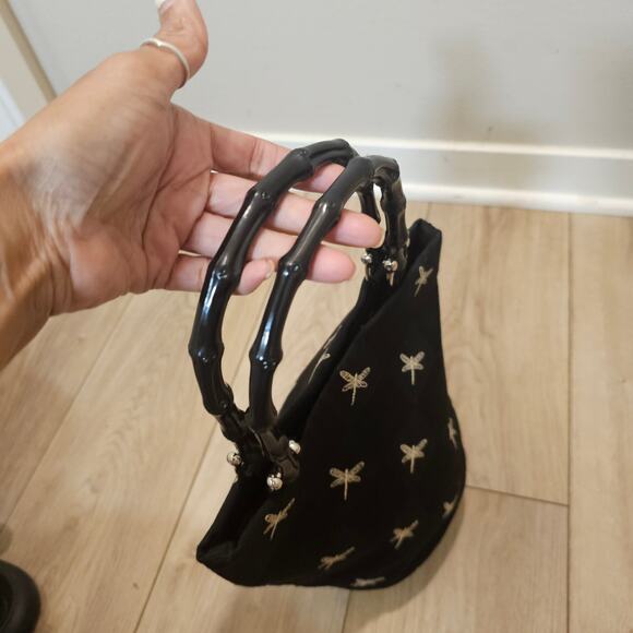 NWOT Talbots Small Embroidered Dragonfly Bucket Tote - Picture 4 of 7